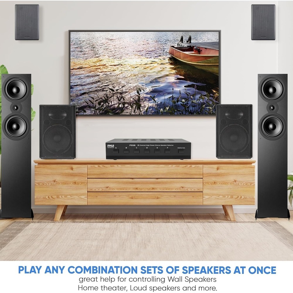 Pyle Home‎ PSS6 Premium 6-Pair Speaker Selector – Multi-Channel Audio Switch Hub - Picture 10 of 11